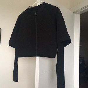 Black Crop Zip-up! Never worn!